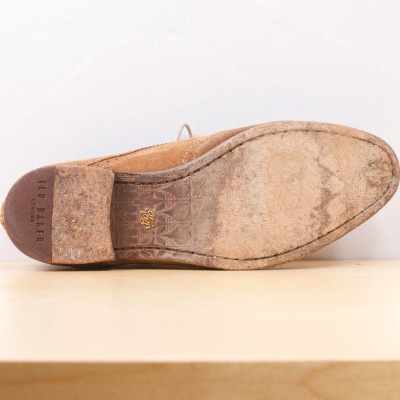 Ted Baker Men's Shoe Suede Oalvinn Oxford Sz 9 Perforated Wingtip Brogue - Picture 7 of 8